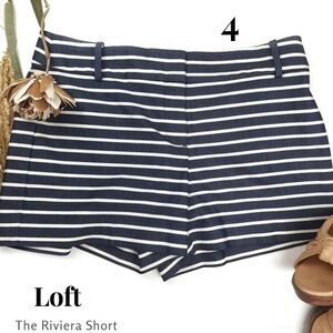 New Loft The Riviera Short Sz 4 Navy White Stripe Shorts